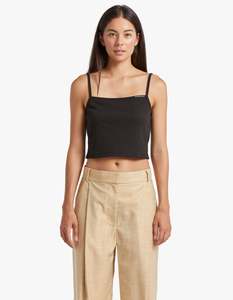 Alexander Wang: Cami Top W/ Skinny Woven Label - Black