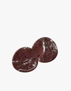 Black Blaze: Marble Coaster Set - Rosso Levanto