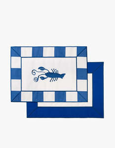 Business And Pleasure Co: Placemat Set Of 4 - Crew Mediterranean Blue Stripe
