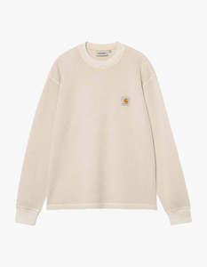 Carhartt: L/S Vista Waffle T Shirt - Fleur De Sel Garment Dyed