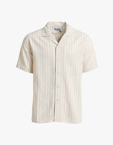 Maui Linen Blend Shirt - Natural Stripe