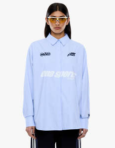 Ena Pelly: Ena Sports Shirt - Powder Blue Stripe