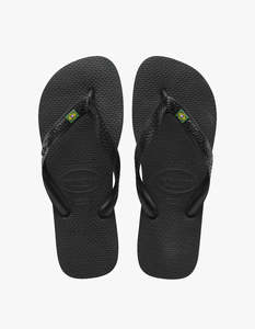 New Arrivals: Mens Brazil Logo Jandals - Black