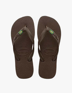 Mens Brazil Logo Jandals - Brown