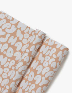 Made Paper: Happy Days Reverse Wrapping Paper - Toffee