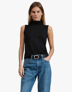 Products: The Knit T-Neck Tank - Black