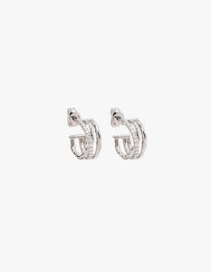 By Charlotte: Entwined Hearts Earrings - Sterling Silver