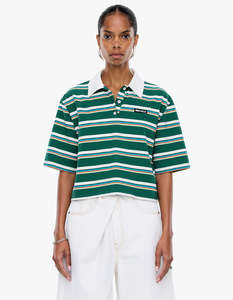Violet Short Sleeve Polo - Sage Stripe