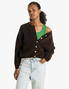 Womens: Womens Cardigan Vitow - Coffee Melange