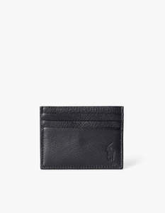 Mens: Pebbled Leather Card Case - Black