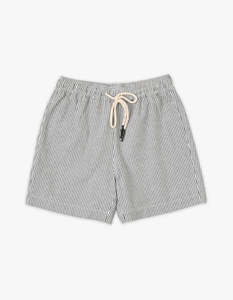 Drake Street: Earl Stripe Walkshort - Khaki/White