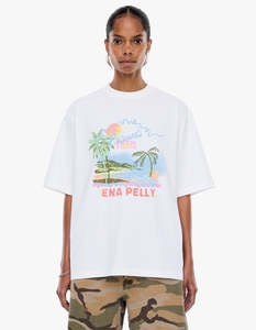 Ena Pelly: Riviera Watercolour Tee - Vintage White