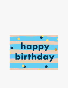Lettuce: Birthday Confetti Marine Card - Stripe