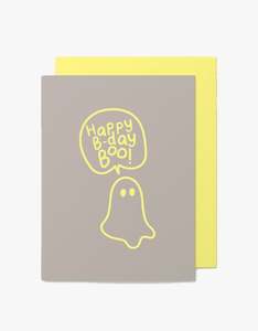 Happy Bday Boo Card - Grey/Lemon