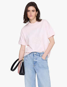 Anine Bing: Jaylin Tee Collegiate - Powder Pink