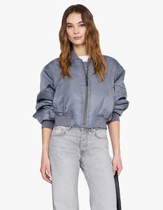 Cropped Leon Bomber - Dark Grey