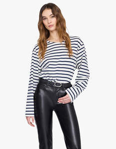 Anine Bing: Newton Tee Anine Bing - Navy Stripe