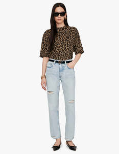Anine Bing: Avi Tee - Black And Brown Leopard