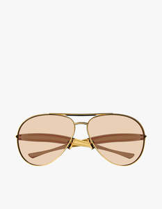 Bottega Veneta Eyewear: BV1305S Sunglasses - Gold