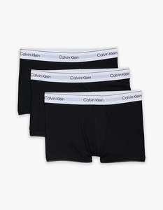 Calvin Klein: Icon Cotton Stretch 3 Pack Trunks - Black/Black/Black
