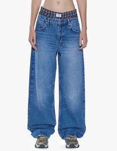 Ksubi: Low Rider Jean - Liberty Blue Plaid