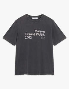 Maison Kitsune 2002 Faded Comfort Tee Shirt - Black Faded