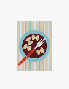 Bow Tie Pasta Card - Stripe