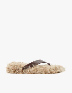 Alias Mae: Fella Sandal - Choc Leather/Shearling