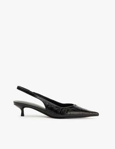 Alias Mae: Evette Heel - Black Oily Crinkle Leather