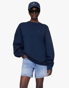 Miles Sweatshirt Framed Monogram - Washed Navy