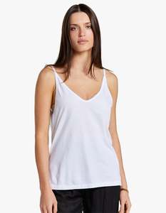 Womens V Neck Jersey Camisole - White