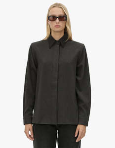 C M: Genre Gingham Shirt - Steel