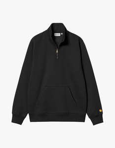Carhartt: Chase Neck Zip Sweat - Black/Gold