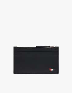 Tricolor Fox Long Zipped Card Holder - Black