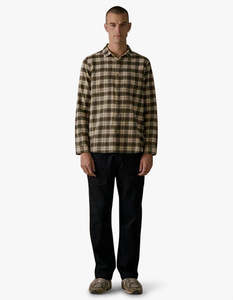 Mctavish: House Check Flannel Shirt - Green Multi