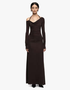 Court L/S Maxi Dress - Dark Chocolate