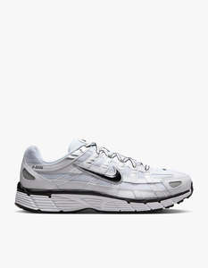 Mens Nike P-6000 - White/Black/Metallic Silver/Black