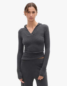 Saffron Top - Dark Heather Grey