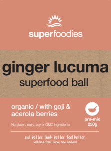 Products: Ginger Lucuma Superfood Ball Pre-Mix - superfoodies.co.nz