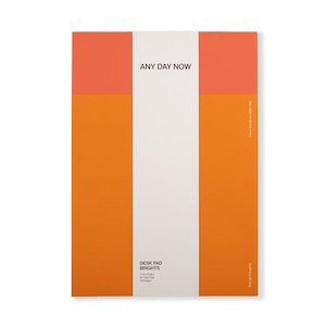 Any Day Now: Any Day Now Desk Pad A4 Ruled - Red and Orange