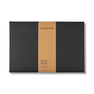 Any Day Now Recycled Leather Envelope Folder A4 - Black