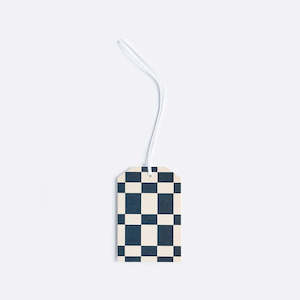 Lettuce Gift Tag Checkers Navy