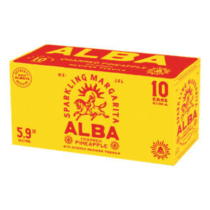 Tequila RTD: Alba Sparkling Margarita Charred Pineapple 5.9% Cans 10x250ml - Tequila RTD Super Liquor