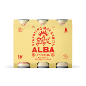 Tequila RTD: Alba Sparkling Margarita 5.9% Cans 6x250ml - Tequila RTD Super Liquor