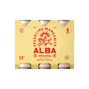 Tequila RTD: Alba Original Sparkling Margarita 5.9% Cans 6x250ml - Tequila RTD Super Liquor