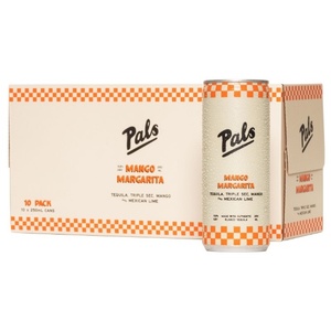 Tequila RTD: Pals Mango Margarita Tequila, Triple Sec & Lime 5.8% Cans 10x250ml - Tequila RTD Super Liquor