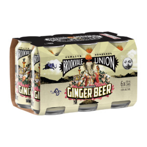 Flavoured Beer: Brookvale Union Alcoholic Ginger Beer 4% Cans 6x330ml - Flavoured Beer Super Liquor