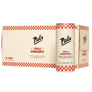 Tequila RTD: Pals Chilli Margarita Tequila, Triple Sec & Lime 5.8% Cans 10x250ml - Tequila RTD Super Liquor