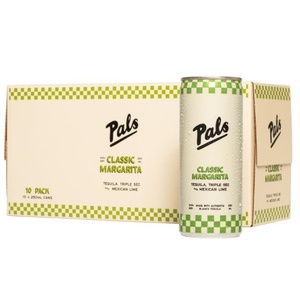 Tequila RTD: Pals Classic Margarita Tequila, Triple Sec & Lime 5.8% Cans 10x250ml - Tequila RTD Super Liquor