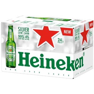 Heineken Silver Low Carb Bottles 24x330ml - International Beer Super Liquor